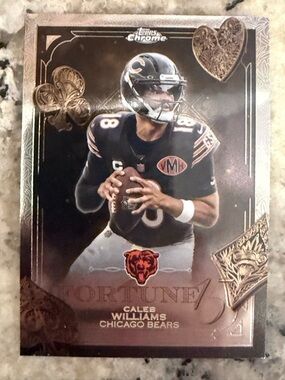 Topps Chrome Caleb Williams Chicago Bears Football Card - Black & Gold
